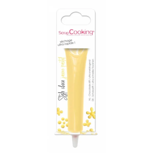 Stylo Chocolat Jaune Pastel 25 g ScrapCooking 1